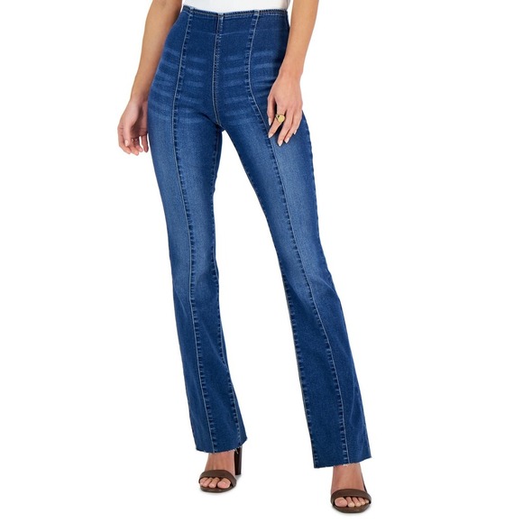 INC Crop Flare Jeans High Rise Dark Wash Denim Pants Women's Size 10 NWT - Picture 1 of 5